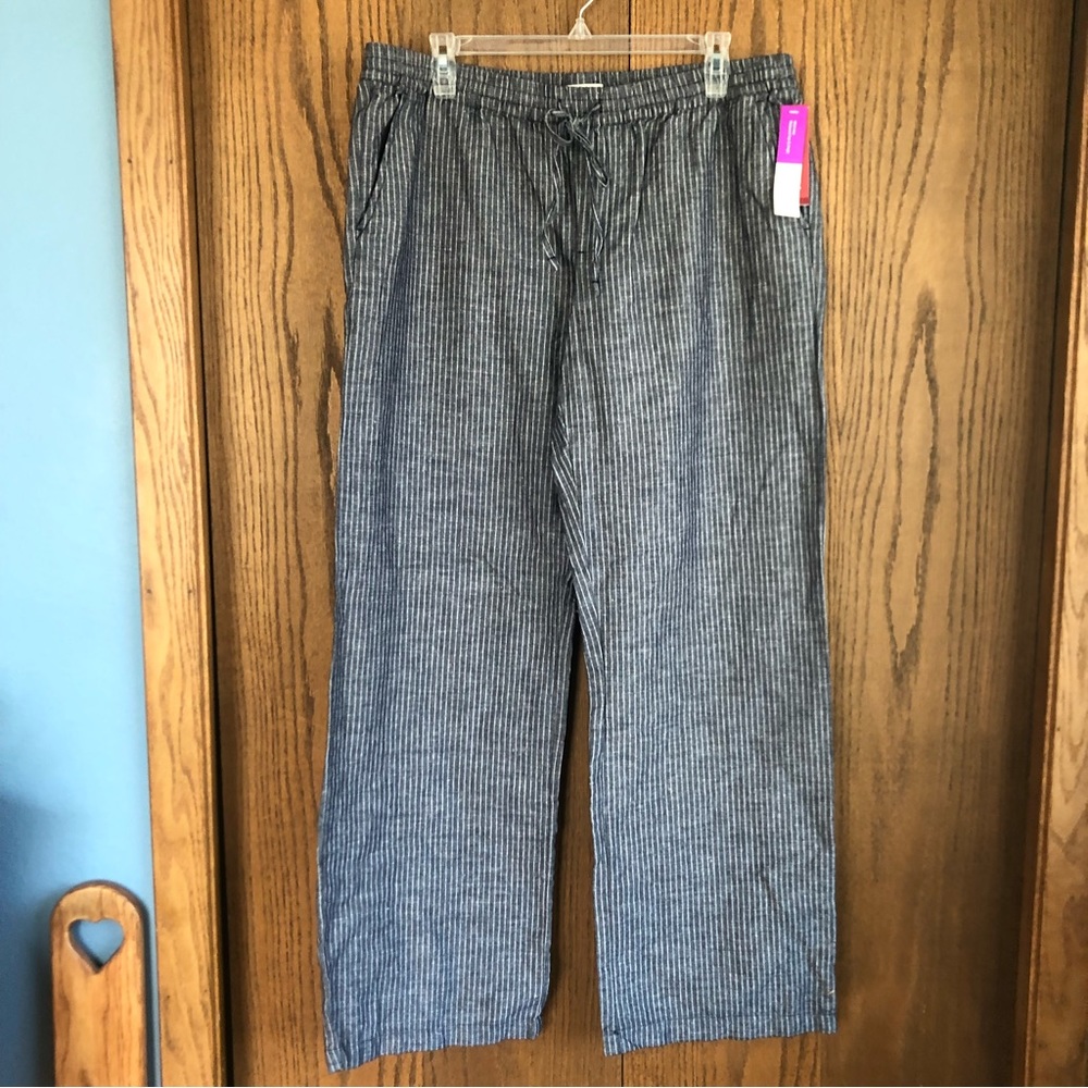 NWT Merona linen blend wide leg pants size L
